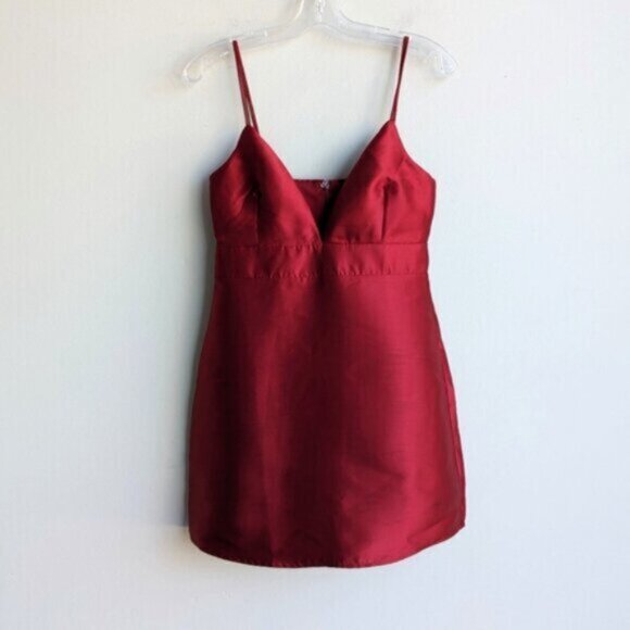 NWT Lulus red satin Glamorous Life sleeveless mini dress - Picture 4 of 9